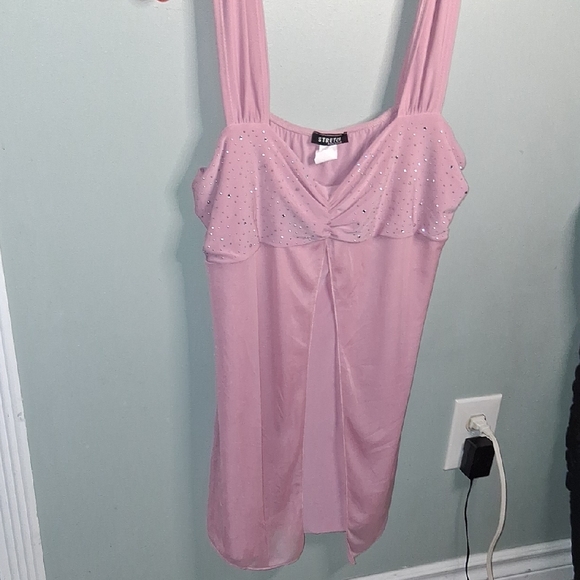 Express Tops - Express Light Pink Embellished Tunic Top